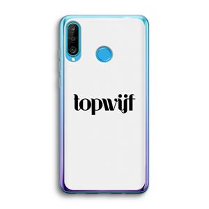 CaseCompany Topwijf Wit: Huawei P30 Lite Transparant Hoesje