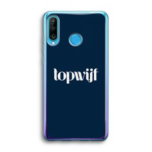 CaseCompany Topwijf Navy: Huawei P30 Lite Transparant Hoesje