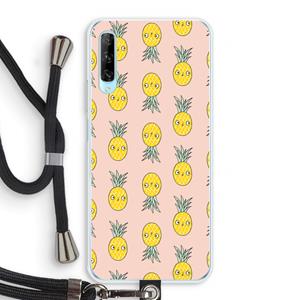 CaseCompany Ananas: Huawei P Smart Pro Transparant Hoesje met koord