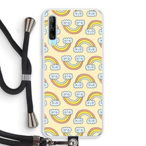 CaseCompany Regenboog: Huawei P Smart Pro Transparant Hoesje met koord