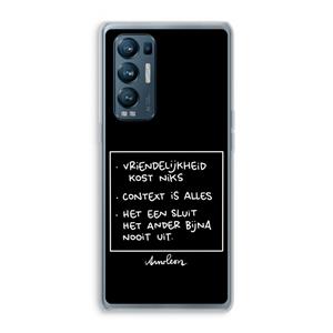 CaseCompany Mijn Motto's: Oppo Find X3 Neo Transparant Hoesje