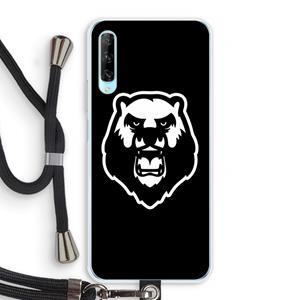 CaseCompany Angry Bear (black): Huawei P Smart Pro Transparant Hoesje met koord