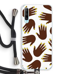 CaseCompany Hands dark: Huawei P Smart Pro Transparant Hoesje met koord