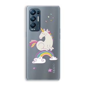 CaseCompany Regenboog eenhoorn: Oppo Find X3 Neo Transparant Hoesje