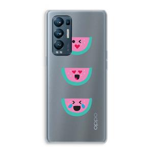 CaseCompany Smiley watermeloen: Oppo Find X3 Neo Transparant Hoesje