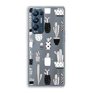 CaseCompany Cactusmotief: Oppo Find X3 Neo Transparant Hoesje