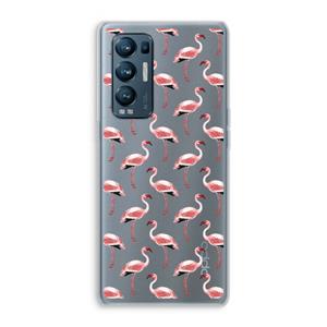 CaseCompany Flamingoprint groen: Oppo Find X3 Neo Transparant Hoesje