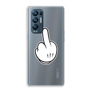 CaseCompany Middle finger white: Oppo Find X3 Neo Transparant Hoesje