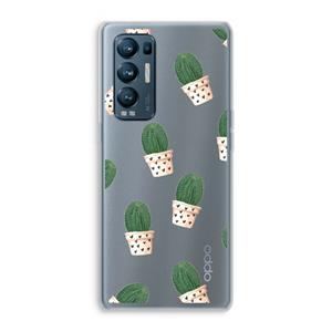 CaseCompany Cactusprint roze: Oppo Find X3 Neo Transparant Hoesje
