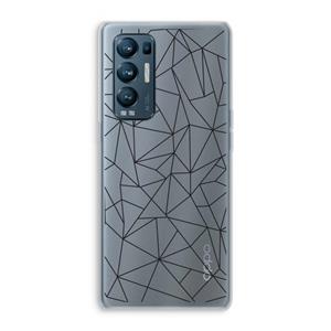 CaseCompany Geometrische lijnen zwart: Oppo Find X3 Neo Transparant Hoesje