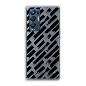 CaseCompany Zwarte vegen: Oppo Find X3 Neo Transparant Hoesje