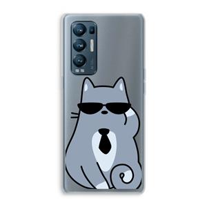CaseCompany Cool cat: Oppo Find X3 Neo Transparant Hoesje