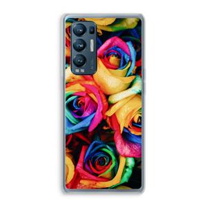 CaseCompany Neon bloemen: Oppo Find X3 Neo Transparant Hoesje