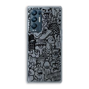 CaseCompany Vexx Black Mixtape: Oppo Find X3 Neo Transparant Hoesje