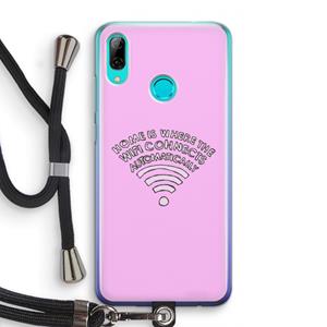 CaseCompany Home Is Where The Wifi Is: Huawei P Smart (2019) Transparant Hoesje met koord