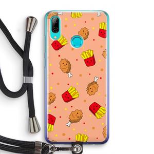 CaseCompany Chicken 'n Fries: Huawei P Smart (2019) Transparant Hoesje met koord