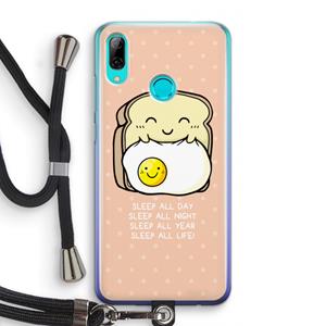 CaseCompany Sleep All Day: Huawei P Smart (2019) Transparant Hoesje met koord