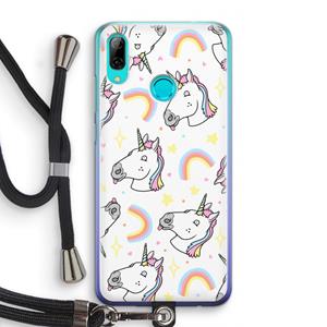 CaseCompany Rainbow Unicorn: Huawei P Smart (2019) Transparant Hoesje met koord