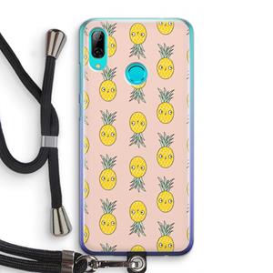 CaseCompany Ananas: Huawei P Smart (2019) Transparant Hoesje met koord