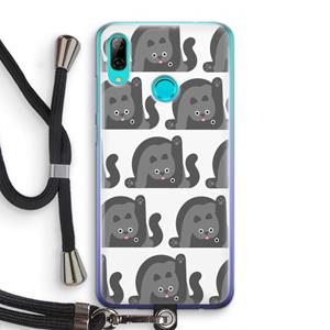 CaseCompany Cats: Huawei P Smart (2019) Transparant Hoesje met koord