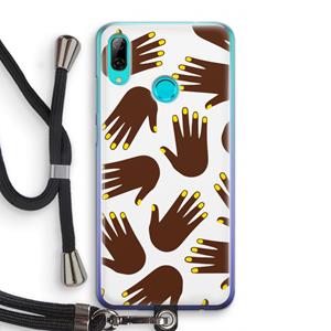 CaseCompany Hands dark: Huawei P Smart (2019) Transparant Hoesje met koord