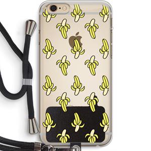 CaseCompany Bananas: iPhone 6 PLUS / 6S PLUS Transparant Hoesje met koord