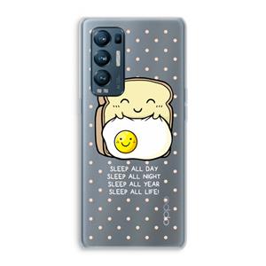 CaseCompany Sleep All Day: Oppo Find X3 Neo Transparant Hoesje