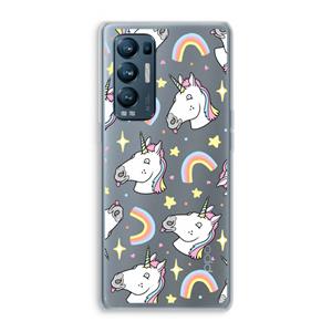 CaseCompany Rainbow Unicorn: Oppo Find X3 Neo Transparant Hoesje