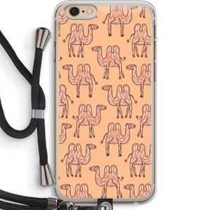 CaseCompany Kameel: iPhone 6 PLUS / 6S PLUS Transparant Hoesje met koord