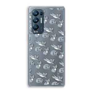 CaseCompany Poezen: Oppo Find X3 Neo Transparant Hoesje