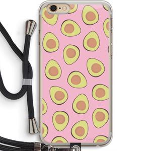 CaseCompany Dancing avocados: iPhone 6 PLUS / 6S PLUS Transparant Hoesje met koord