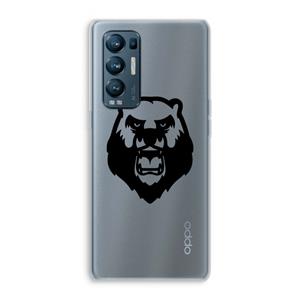 CaseCompany Angry Bear (black): Oppo Find X3 Neo Transparant Hoesje