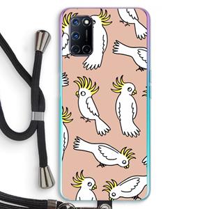 CaseCompany Papegaai: Oppo A92 Transparant Hoesje met koord