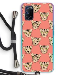 CaseCompany Tijger: Oppo A92 Transparant Hoesje met koord
