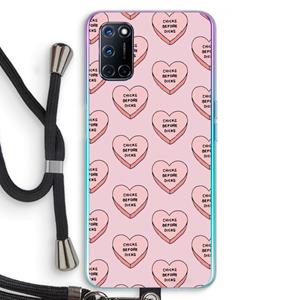 CaseCompany Chicks before dicks: Oppo A92 Transparant Hoesje met koord