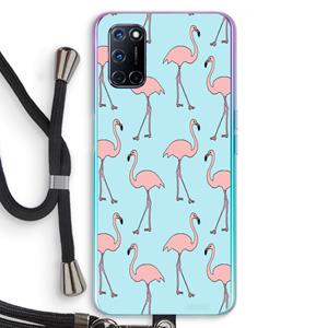 CaseCompany Anything Flamingoes: Oppo A92 Transparant Hoesje met koord