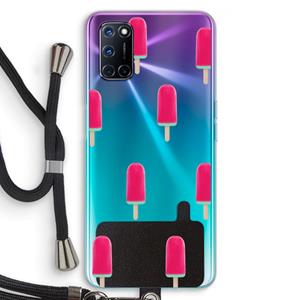 CaseCompany Waterijsje: Oppo A92 Transparant Hoesje met koord