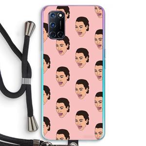 CaseCompany Ugly Cry Call: Oppo A92 Transparant Hoesje met koord