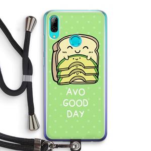 CaseCompany Avo Good Day: Huawei P Smart (2019) Transparant Hoesje met koord