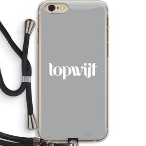 CaseCompany Topwijf Grijs Wit: iPhone 6 PLUS / 6S PLUS Transparant Hoesje met koord