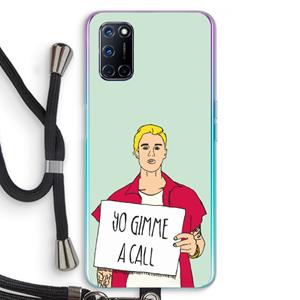CaseCompany Gimme a call: Oppo A92 Transparant Hoesje met koord