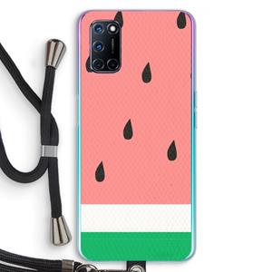 CaseCompany Watermeloen: Oppo A92 Transparant Hoesje met koord