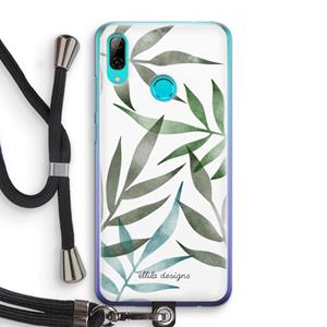 CaseCompany Tropical watercolor leaves: Huawei P Smart (2019) Transparant Hoesje met koord