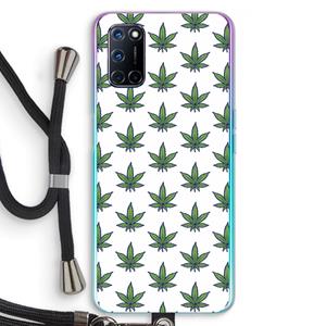 CaseCompany Weed: Oppo A92 Transparant Hoesje met koord