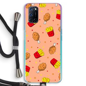 CaseCompany Chicken 'n Fries: Oppo A92 Transparant Hoesje met koord