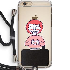 CaseCompany Hartje: iPhone 6 PLUS / 6S PLUS Transparant Hoesje met koord