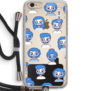CaseCompany Gezichtjes: iPhone 6 PLUS / 6S PLUS Transparant Hoesje met koord