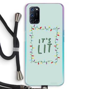 CaseCompany It's Lit: Oppo A92 Transparant Hoesje met koord