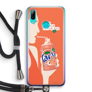 CaseCompany Peach please!: Huawei P Smart (2019) Transparant Hoesje met koord