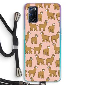 CaseCompany Alpacas: Oppo A92 Transparant Hoesje met koord